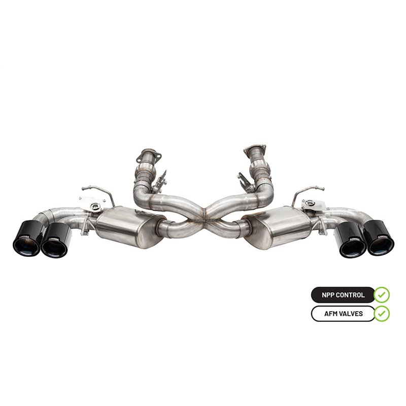 CORSA | 3.0in. Cat-Back 4 Valve Dual Rear Exit NPP Exhaust System with Carbon Fiber/Blac - Corvette / Stingray 6.2L 2020-2025