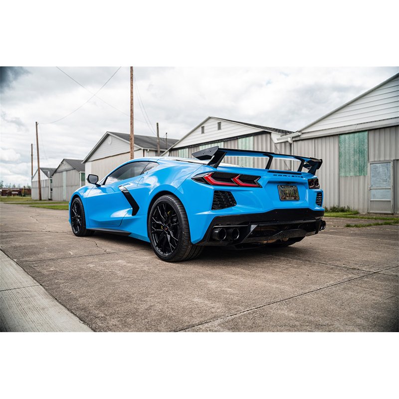 CORSA | 3.0in. Cat-Back 4 Valve Dual Rear Exit NPP Exhaust System with Carbon Fiber/Blac - Corvette / Stingray 6.2L 2020-2025