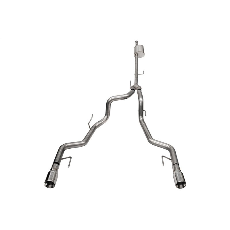 CORSA | 3.0in. to 2.75in. Dual Rear Exit Cat-back Exhaust System with 4.0in. Polished St - F-150 5.0L 2023-2025