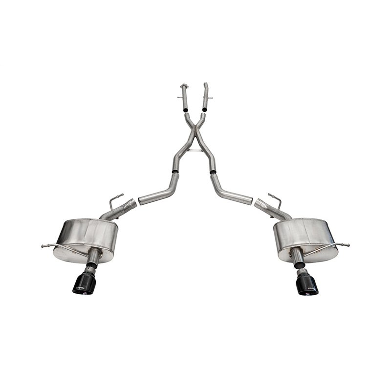 CORSA | 2.5in. Dual Rear Exit Cat-Back Exhaust System with Single 4.5in. Black PVD Pro-S - Durango 5.7L 2011-2024