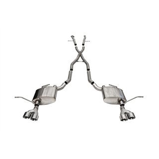 CORSA | 2.5in. Dual Rear Exit Cat-Back Exhaust System with Twin 4.0in. Polished Pro-Seri - Grand Cherokee 5.7L 2014-2021