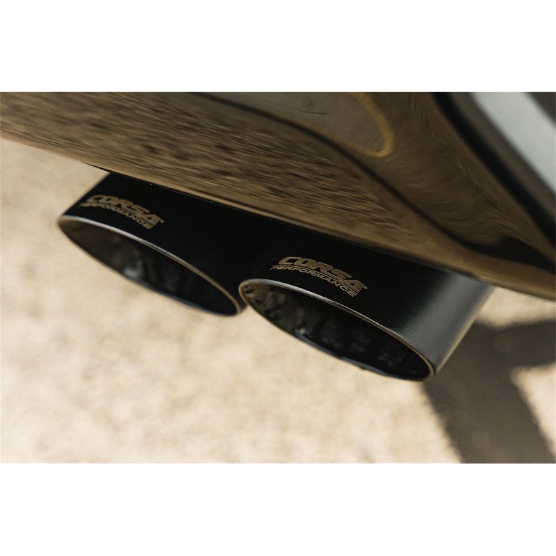 CORSA | 3.0in. Dual Rear Exit Cat-Back Exhaust System with Twin 4.0in. Black Powder Coat
