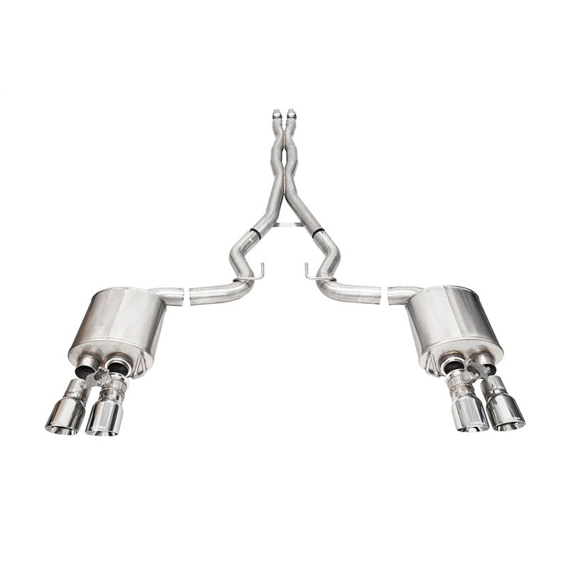CORSA | 3.0in. Dual Rear Exit Cat-Back with Twin 4.0in. Polished Pro-Series Tips - Mustang 5.0L 2024-2025