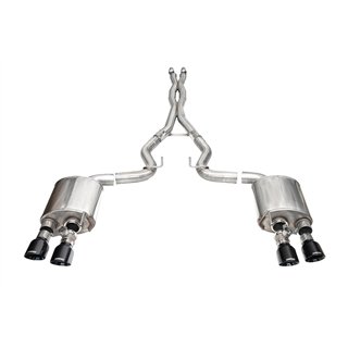 CORSA | 3.0in. Dual Rear Exit Cat-Back with Twin 4.5in. Black PVD Slash Pro-Series Tips - Mustang 5.0L 2024-2025