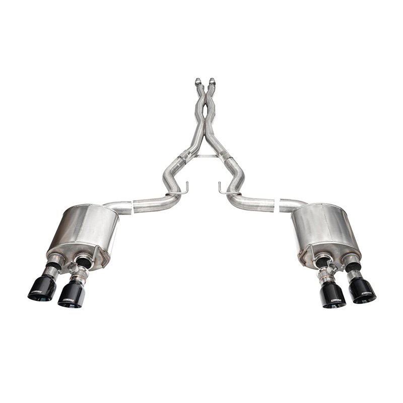 CORSA | 3.0in. Dual Rear Exit Cat-Back with Twin 4.5in. Black PVD Slash Pro-Series Tips - Mustang 5.0L 2024-2025