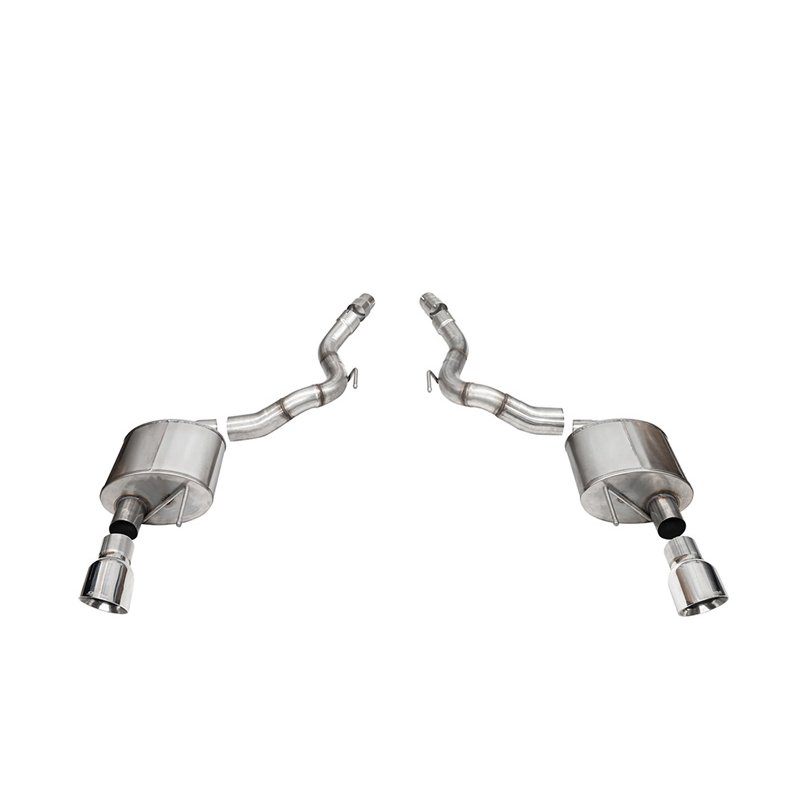 CORSA | 3.0in. Dual Rear Exit Axle-Back Exhaust System with 4.5in. Polished Pro Series T - Mustang 5.0L 2024-2025