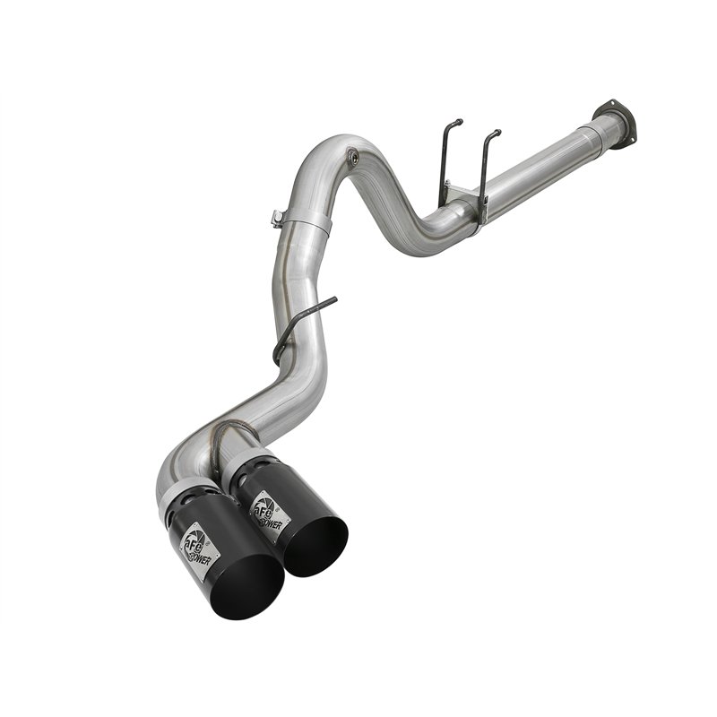 aFe Power | Rebel XD Series 4 IN 409 Stainless Steel DPF-Back Exhaust w/Dual Black Tips - F-250 / F-350 6.7L 2017-2025