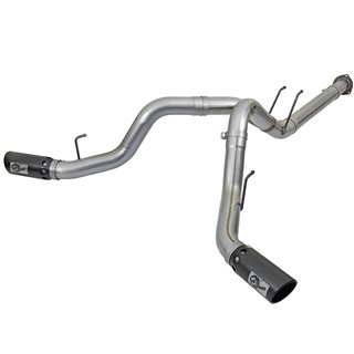 aFe Power | Large Bore-HD 4 IN 409 Stainless Steel DPF-Back Exhaust System w/Black Tip - F-250 / F-350 6.7L 2017-2025