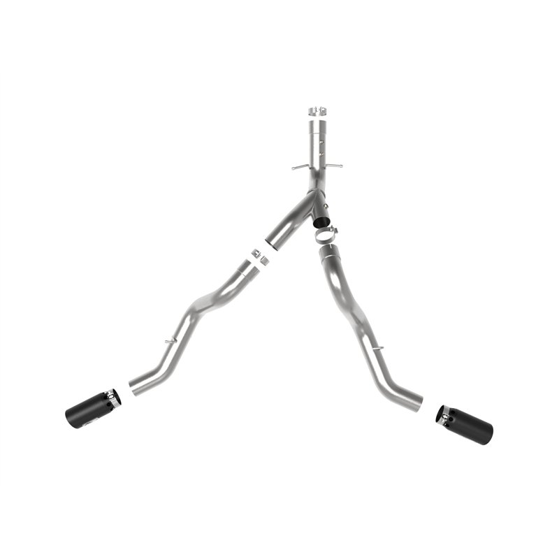 aFe Power | Large Bore-HD 4 IN 409 Stainless Steel DPF-Back Exhaust System w/Black Tip