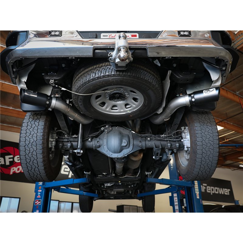 aFe Power | Large Bore-HD 4 IN 409 Stainless Steel DPF-Back Exhaust System w/Black Tip