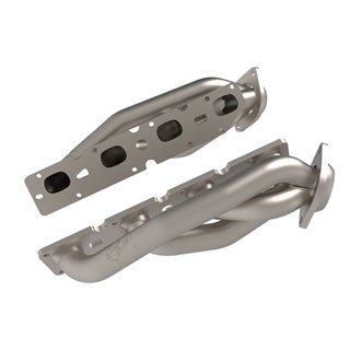 aFe Power | Twisted Steel 304 Stainless Steel Short Tube Header w/ Titanium Coat Finish