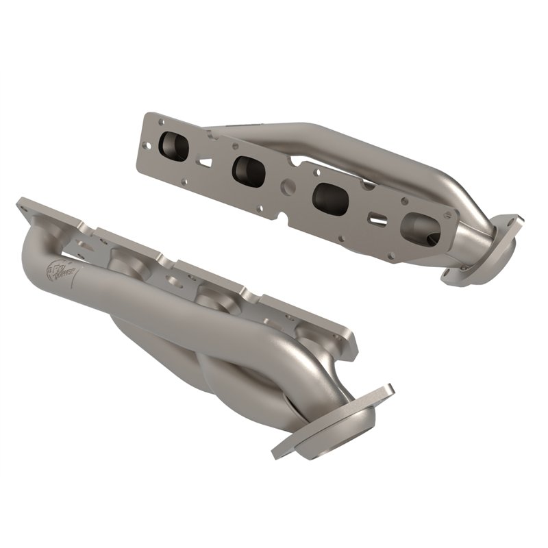 aFe Power | Twisted Steel 304 Stainless Steel Short Tube Header w/ Titanium Coat Finish