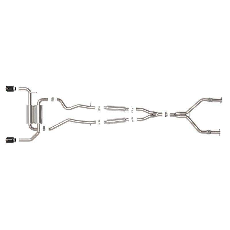 aFe Power | Takeda 2-1/2 IN 304 Stainless Steel Cat-Back Exhaust System w/ Black Tips - Q50 3.7L 2014-2015