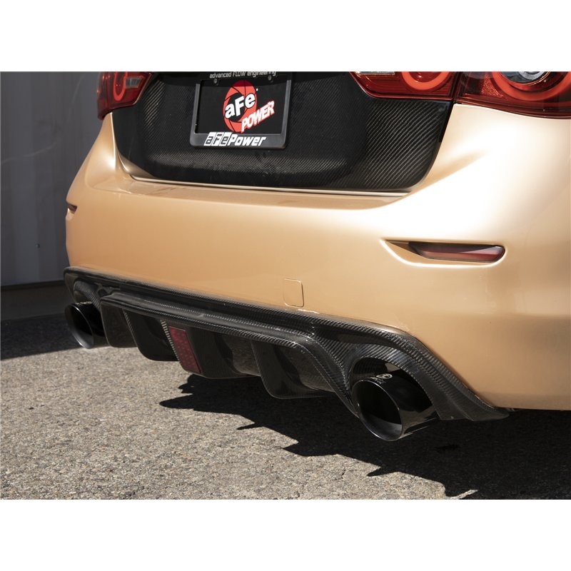 aFe Power | Takeda 2-1/2 IN 304 Stainless Steel Cat-Back Exhaust System w/ Black Tips - Q50 3.7L 2014-2015