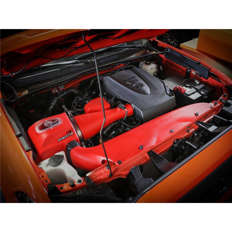 aFe Power | Momentum GT Cold Air Intake System Red w/ Pro DRY S Filter - Tacoma 3.5L 2016-2023