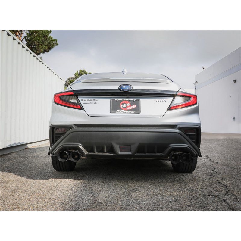aFe Power | Takeda 3 IN to 2-1/2 IN 304 Stainless Steel Cat-Back Exhaust System w/ Black T - WRX 2.4T 2022-2025