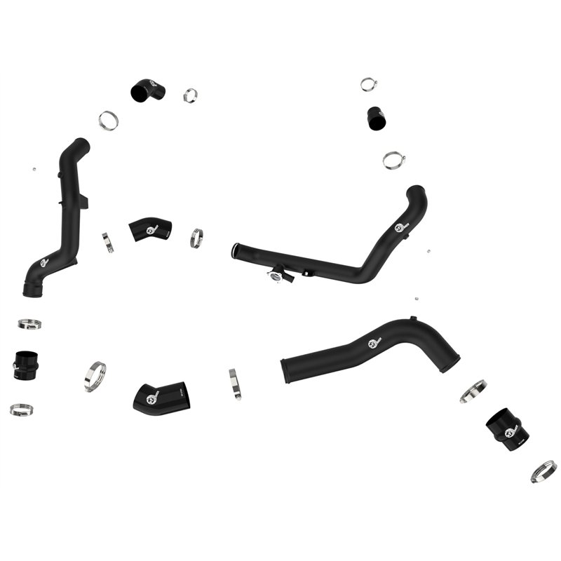 aFe Power | BladeRunner 2-1/4 IN & 2-3/4 IN Aluminum Hot and Cold Charge Pipe Kit Black - Explorer / Aviator 3.0T 2020-2021
