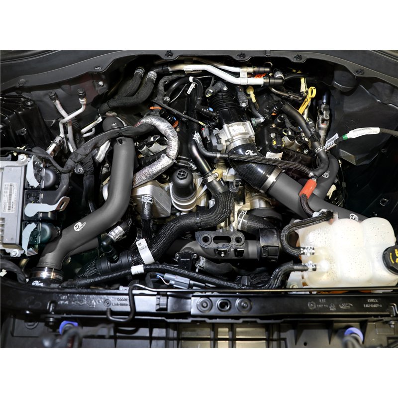 aFe Power | BladeRunner 2-1/4 IN Aluminum Hot Charge Pipe Black - Explorer / Aviator 3.0T 2020-2021