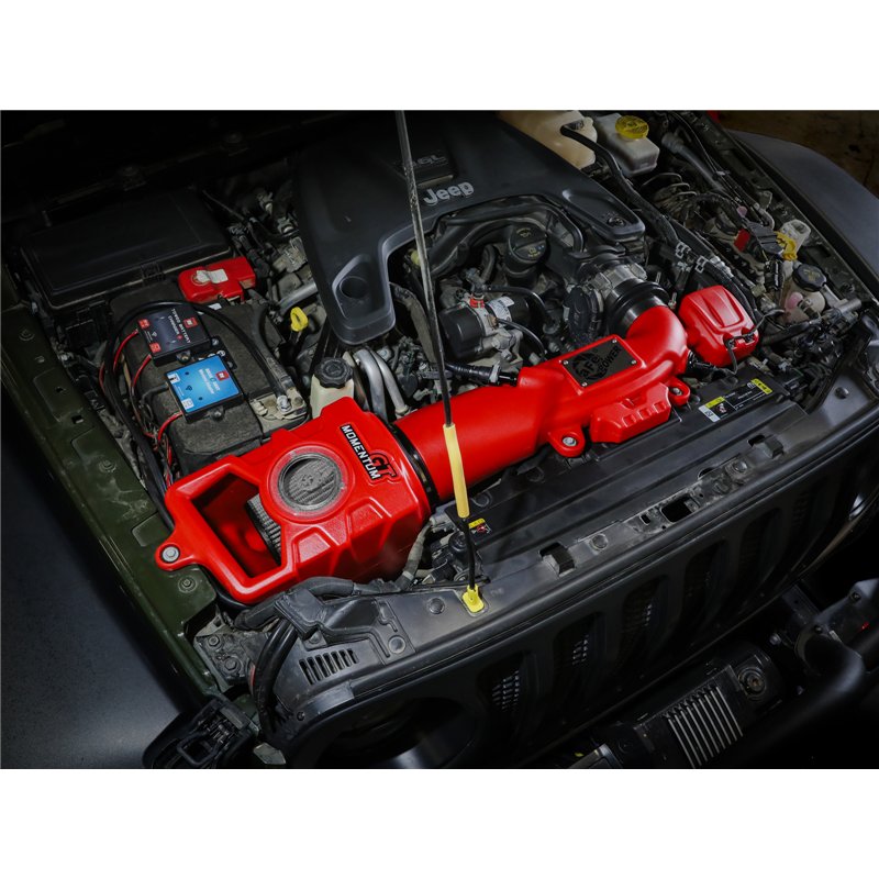 aFe Power | Momentum GT Cold Air Intake System Red w/ Pro DRY S Filter - Gladiator / Wrangler (JL) 3.6L 2018-2023