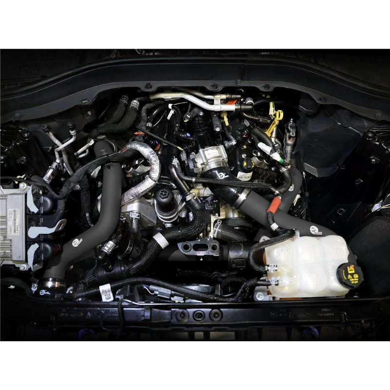 aFe Power | BladeRunner 2-1/4 IN Aluminum Hot Charge Pipe Black - Explorer / Aviator 3.0T 2022-2025