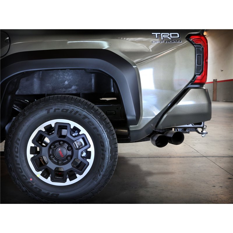 aFe Power | Vulcan Series 2-1/2 IN to 3 IN Stainless Steel Cat-Back Exhaust w/Black Tip - Tacoma 2.4T 2024-2025