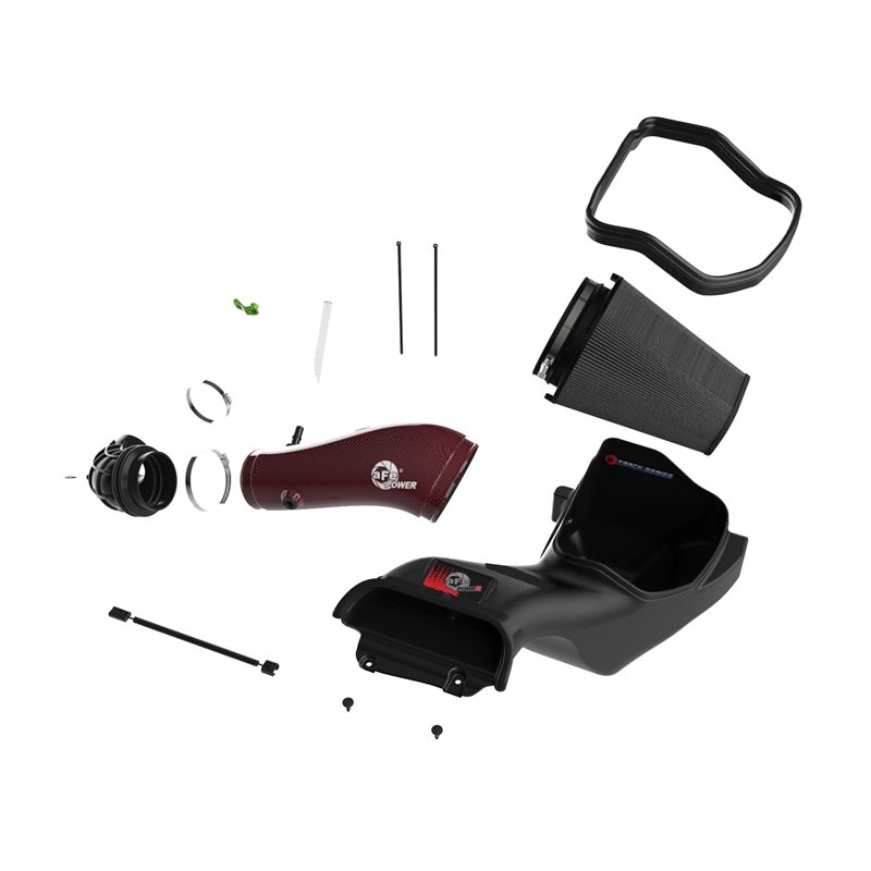 aFe Power | Track Series Red Kevlar/Carbon Fiber Intake System w Pro 5R Filter Black - F-150 5.2L 2023-2025