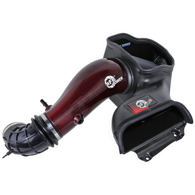 aFe Power | Track Series Red Kevlar/Carbon Fiber Intake System w Pro 5R Filter Black - F-150 5.2L 2023-2025