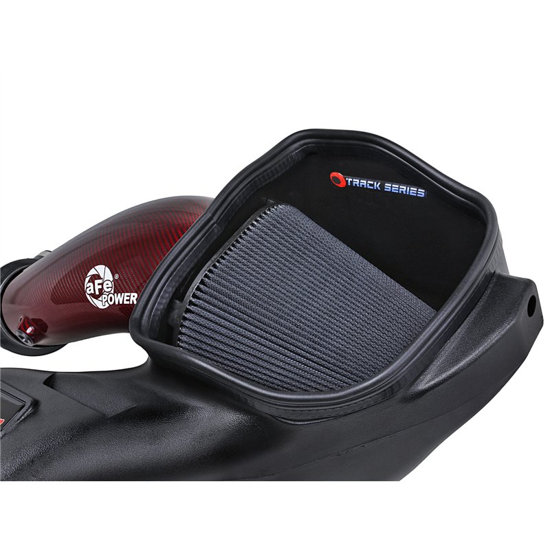 aFe Power | Track Series Red Kevlar/Carbon Fiber Intake System w Pro 5R Filter Black - F-150 5.2L 2023-2025
