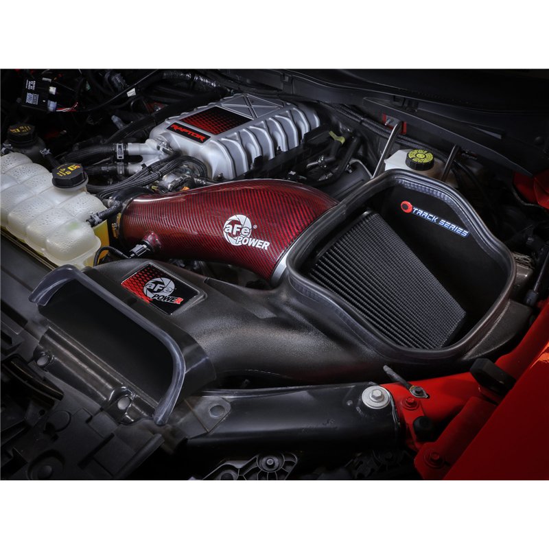 aFe Power | Track Series Red Kevlar/Carbon Fiber Intake System w Pro 5R Filter Black - F-150 5.2L 2023-2025