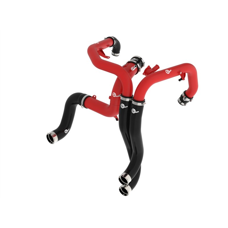 aFe Power | BladeRunner 2-1/4 IN & 3 IN Aluminum Hot and Cold Charge Pipe Kit Red - Bronco / Ranger 3.0T 2022-2025