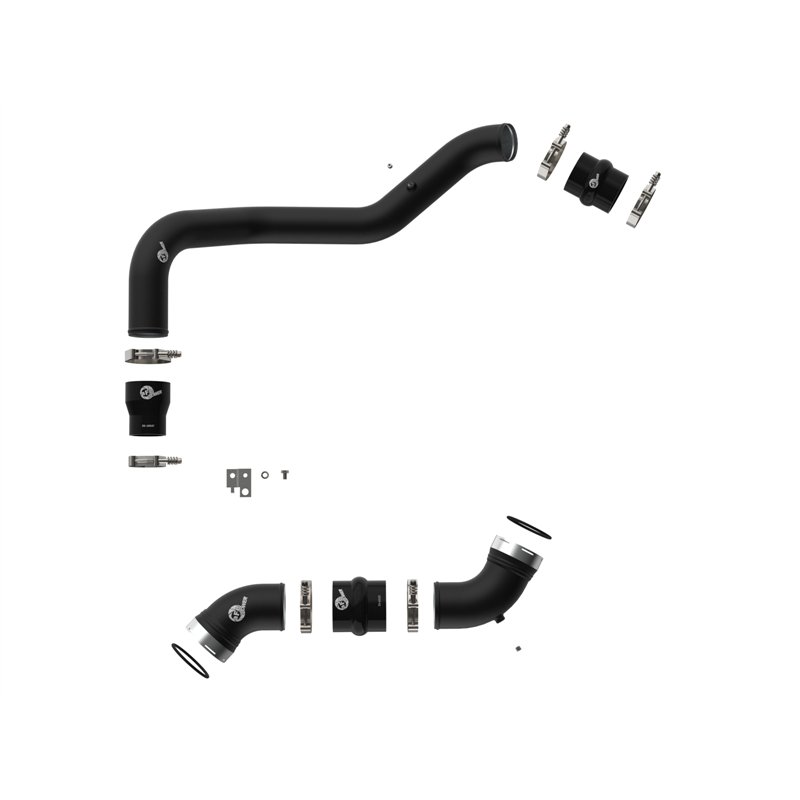 aFe Power | BladeRunner 3 IN & 3-1/2 IN Aluminum Hot and Cold Charge Pipe Kit Black