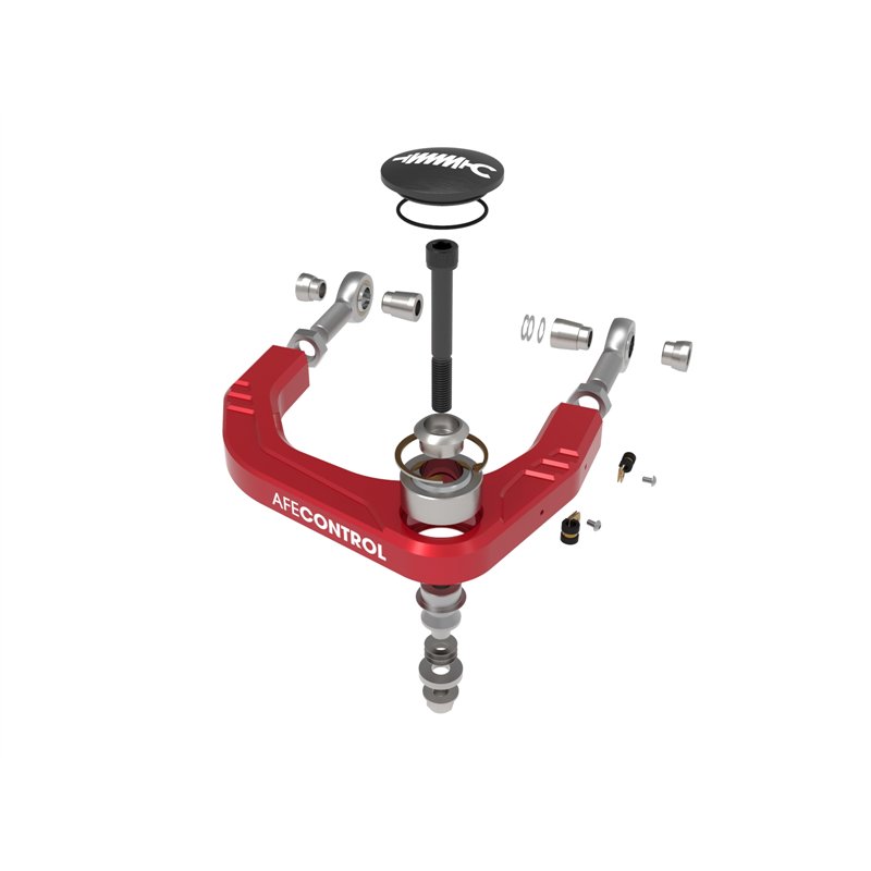 aFe Power | aFe CONTROL Billet Uniball Upper Control Arm Kit Red - 4Runner / Land Cruiser / Tacoma 2.4T 2024-2026