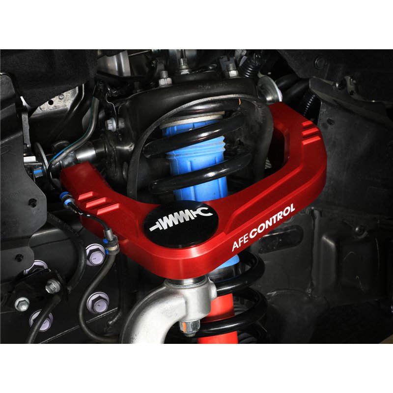 aFe Power | aFe CONTROL Billet Uniball Upper Control Arm Kit Red - 4Runner / Land Cruiser / Tacoma 2.4T 2024-2026