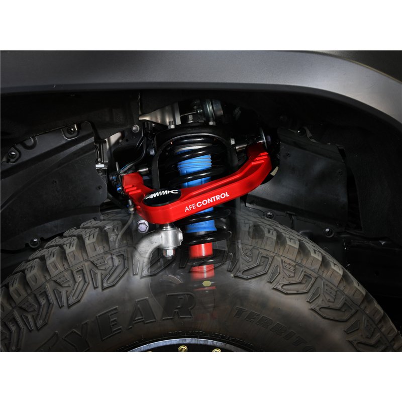 aFe Power | aFe CONTROL Billet Uniball Upper Control Arm Kit Red - 4Runner / Land Cruiser / Tacoma 2.4T 2024-2026