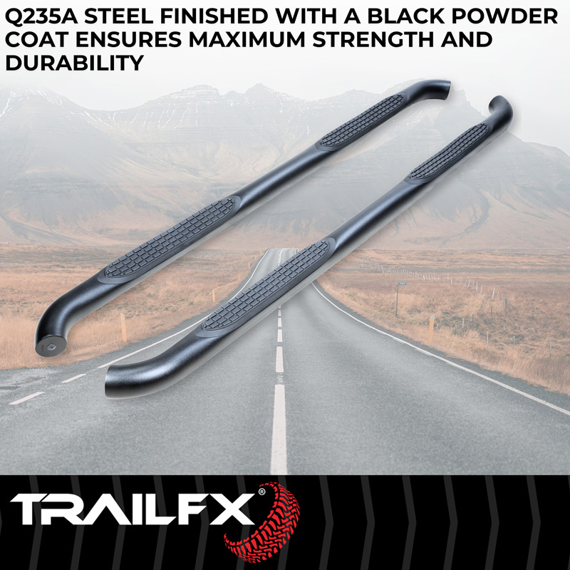 TrailFX | 3 Inch Round Bent, Rocker Panel Mount - 4Runner 2.4T 2025-2026