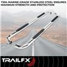 TrailFX | 3 Inch Round Bent, Rocker Panel Mount - Land Cruiser 2.4T 2024-2025