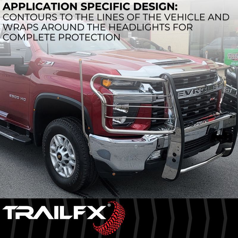 TrailFX | 1-Piece, Polished, Silver, Stainless Steel - Frontier 2.5L / 3.8L 2022-2026