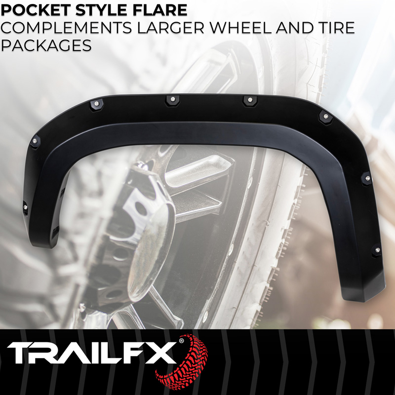 TrailFX | Pocket Style, 2.8 Inch Front/ 5.9 Inch Rear Tire Coverage - Tacoma 2.4T 2024-2026