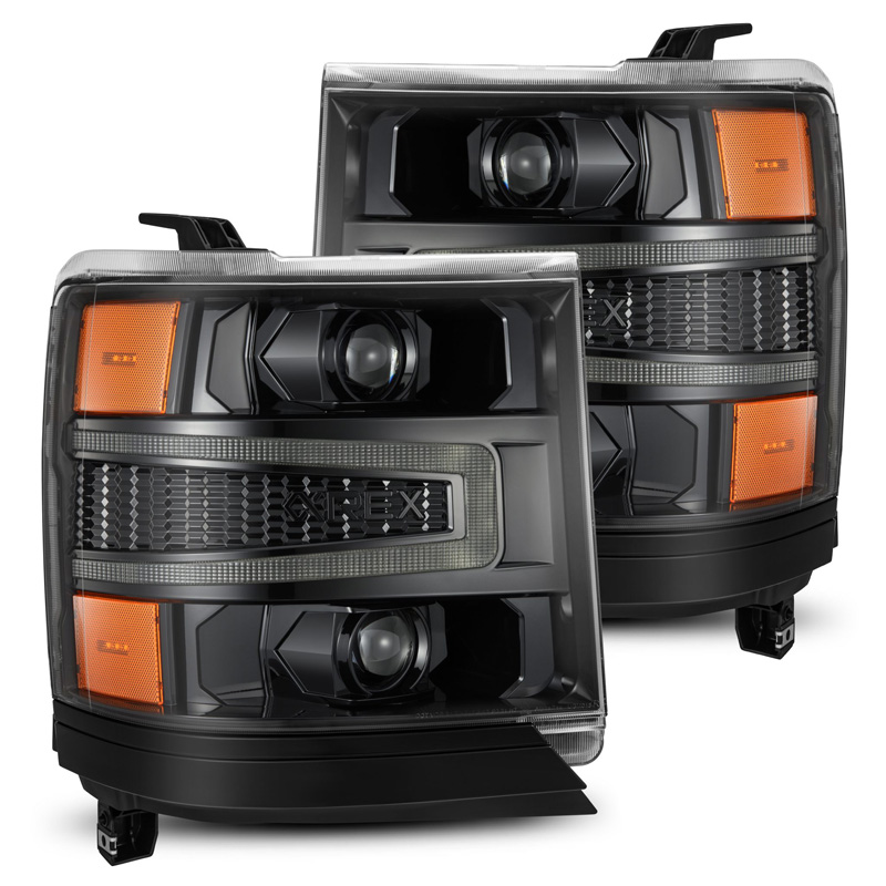 AlphaRex | Projector Headlights Alpha-Black - Silverado 1500 4.3L / 5.3L / 6.2L 2016-2018
