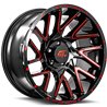 GT OFFROAD | AGGRESSION 20x10 ET-24 - Gloss Black Milled Red