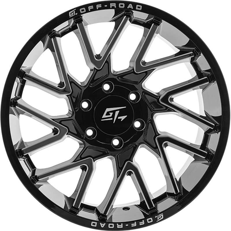 GT OFFROAD | AGGRESSION 22x12 ET-44 - Gloss Black Milled Red