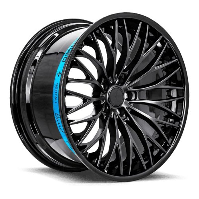 SENTALI BARREL | SB1 20x9 ET25 - Gloss Black Lip / Matte Black Centre