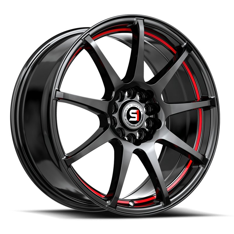 SPEC-1 RACING | SP-67 17x7 ET42 - Gloss Black / Red Line