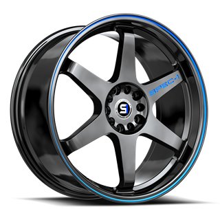 SPEC-1 RACING | SPT-33 17x8 ET38 - Gloss Black / Blue Line