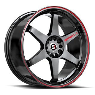 SPEC-1 RACING | SPT-33 18x8.5 ET38 - Gloss Black / Red Line