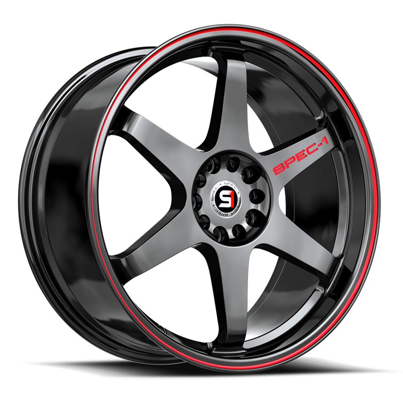 SPEC-1 RACING | SPT-33 18x8.5 ET38 - Gloss Black / Red Line