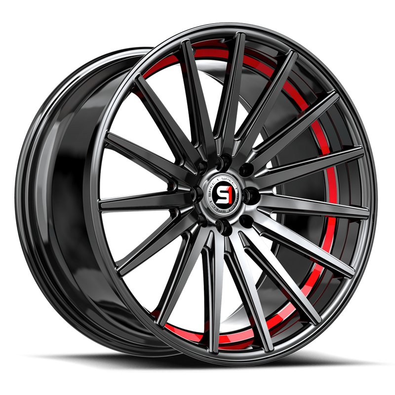 SPEC-1 RACING | SP-69 17x7.5 ET42 - Gloss Black / Red Under Cut