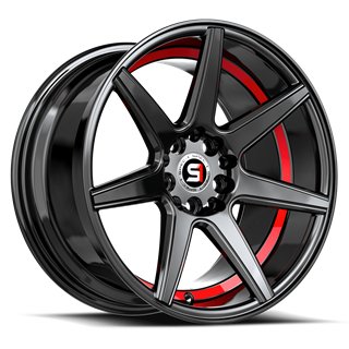 SPEC-1 RACING | SP-73 18x8 ET38 - Gloss Black / Red Under Cut