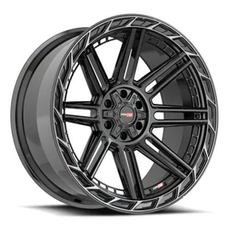 VORTEK | VRP-501 20x9 ET12 - Black Diamond Cut Ring W/ Dark Tint