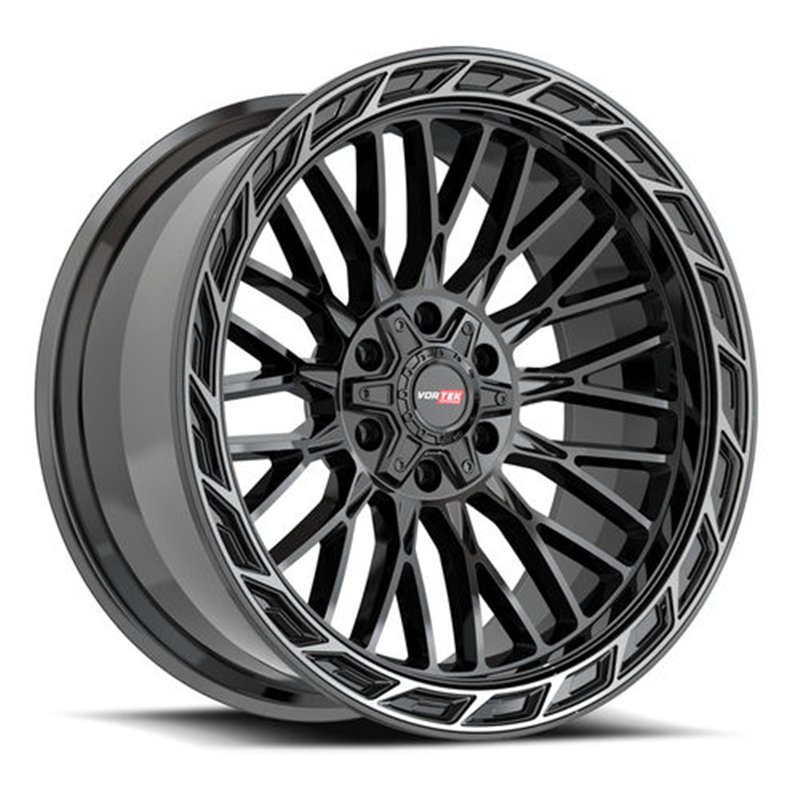 VORTEK | VRP-502 20x9 ET12 - Black Diamond Cut Ring W/ Dark Tint